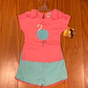 🔴NEW- Sunshine Baby 2 Piece Short Outfit with Flamingo 24 Month